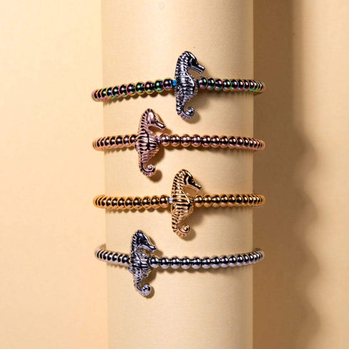 Reef | 18k Gold | Seahorse Macrame Charmballa Bracelet